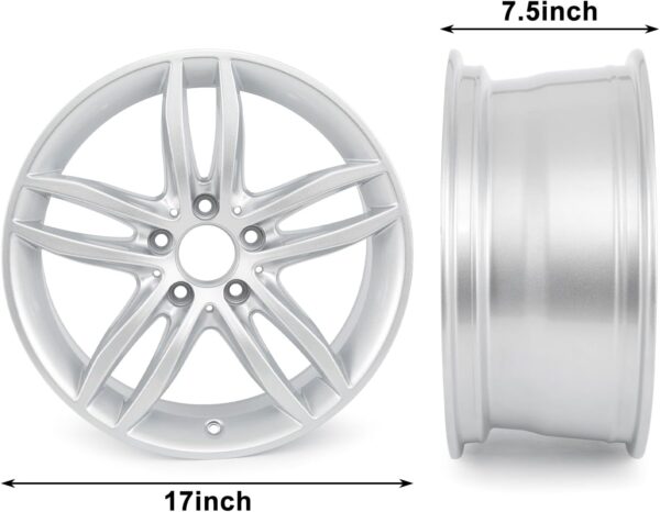 17X7.5 Inch Aluminum Alloy Wheel Rim for Mercedes C250 C300 2012 2013 2014 | ALY85227, Sliver Direct Replacement (1) - Image 2