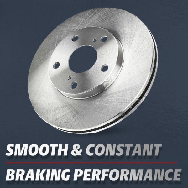 ABS Front 12.8" and Rear 13.02" Vented Brake Kit for 08-17 Buick Enclave, for Chevy Traverse, GMC Acadia Limited, Saturn Outlook Brakes Rotors and Ceramic Pad w/Wheel Bearing Hub Replacement - Image 2