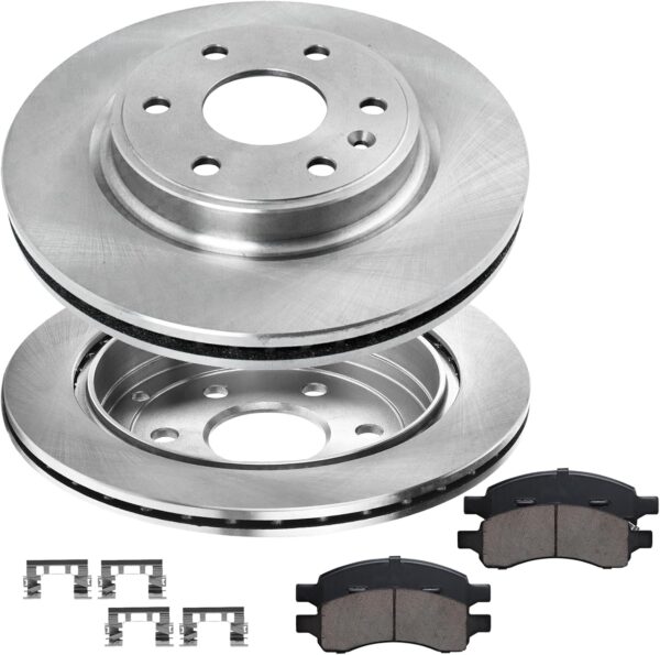 Front 12.80" (325mm) Brake Kit Compatible with 2008-2017 Buick Enclave, GMC Acadia, Acadia Limited, Chevy Traverse,Saturn Outlook Brakes Ceramic Pads and Rotors Kit 55150 1169